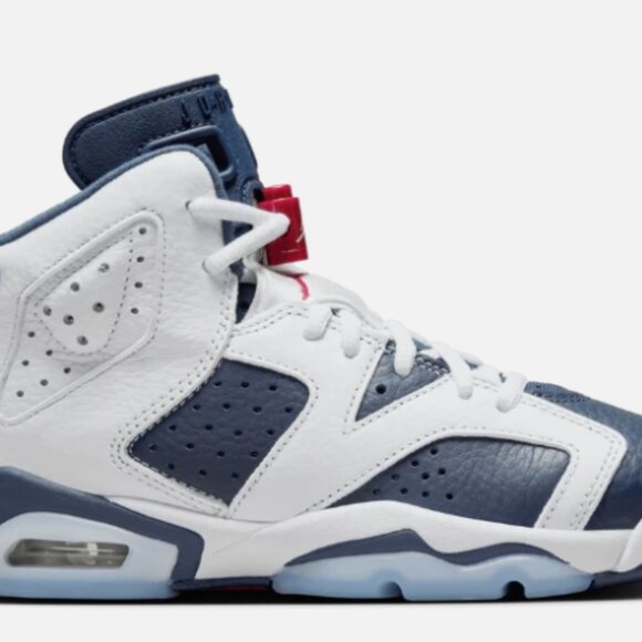 Nike Air Jordan 6 Retro 2024 Olympic White Midnight Navy Red sz 12 - Picture 2 of 7